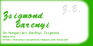zsigmond barenyi business card