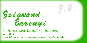 zsigmond barenyi business card